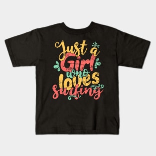 Just A Girl Who Loves surfing Gift product Kids T-Shirt